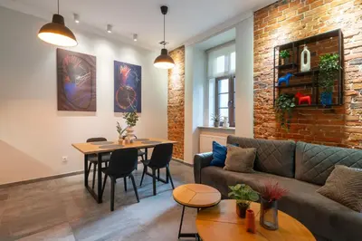 Część wypoczynkowa w obiekcie Gliwice Central Studio by BookingHost