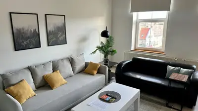 Część wypoczynkowa w obiekcie Atrakcyjny apartament z widokiem - Góry Sowie - Bielawa