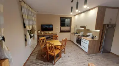 Kuchnia lub aneks kuchenny w obiekcie Apartament u Hillów