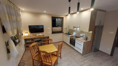 Kuchnia lub aneks kuchenny w obiekcie Apartament u Hillów