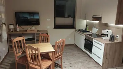 Kuchnia lub aneks kuchenny w obiekcie Apartament u Hillów