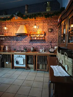 Kuchnia lub aneks kuchenny w obiekcie Dom Na Początku Świata