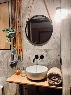 Łazienka w obiekcie Baranówka - komfortowe domki i apartamenty z balia, sauną, widokiem i ogrodem
