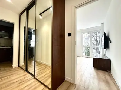 Telewizja i/lub zestaw kina domowego w obiekcie Grabiszyńska Apartment - Lift