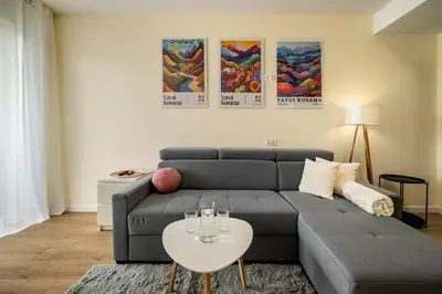 Część wypoczynkowa w obiekcie RentPlanet - Apartament Brzoskwiniowa