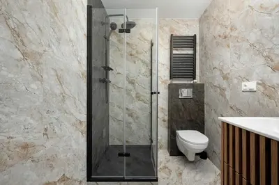 Łazienka w obiekcie Dąbrowskiego Wrocław Climate Studio Pet Friendly by Noclegi Renters