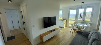 Telewizja i/lub zestaw kina domowego w obiekcie Apartament 7 Piętro