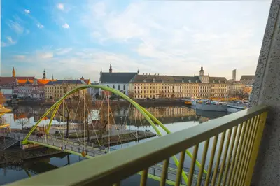 Widok na miasto Wrocław z tego aparthotelu