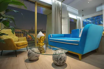 Część wypoczynkowa w obiekcie Apartamenty z jacuzzi i widokiem na Odrę - Boulevard Drobnera