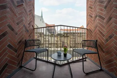 Balkon lub taras w obiekcie Air Conditioned Apartments in Wrocław Center by Renters Prestige