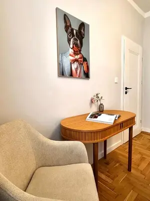 Część wypoczynkowa w obiekcie Stylowy retro apartament w sercu Wrocławia