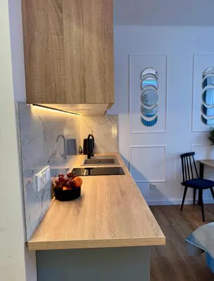 Kuchnia lub aneks kuchenny w obiekcie Dan Apartament C, Self check-in