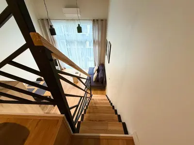 Plan piętra w obiekcie Wrocław Airport Studio with Mezzanine by BookingHost