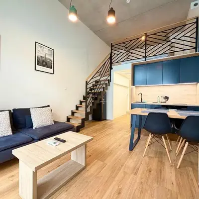Wrocław Airport Studio with Mezzanine by BookingHost