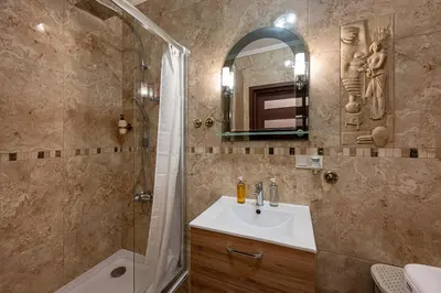 Łazienka w obiekcie RentPlanet - Apartament Pomorska