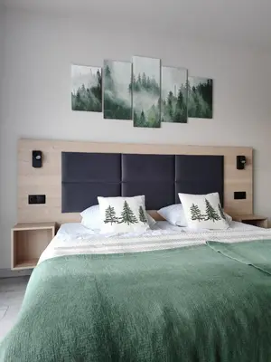Łóżko lub łóżka w pokoju w obiekcie Apartament Czarna Góra Ischgl 13 z widokiem na góry