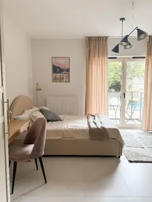 Łóżko lub łóżka w pokoju w obiekcie Modern Apartament Premium Czysta