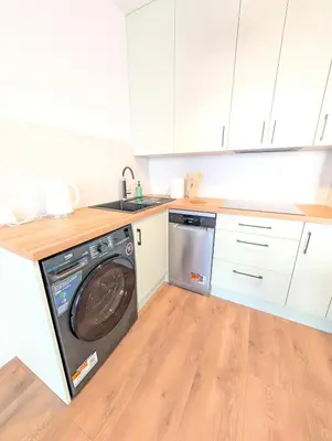 Kuchnia lub aneks kuchenny w obiekcie Apartament Podgórze Wałbrzych