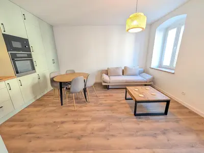 Kuchnia lub aneks kuchenny w obiekcie Apartament Podgórze Wałbrzych