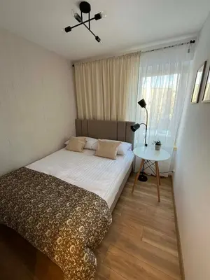 Łóżko lub łóżka w pokoju w obiekcie White Stone Premium-Wałbrzych Książ Parter,6 osób,Parking