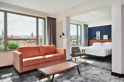 Łóżko lub łóżka w pokoju w obiekcie Four Points by Sheraton Wroclaw