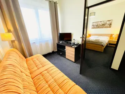 Telewizja i/lub zestaw kina domowego w obiekcie Hotel Seven 7