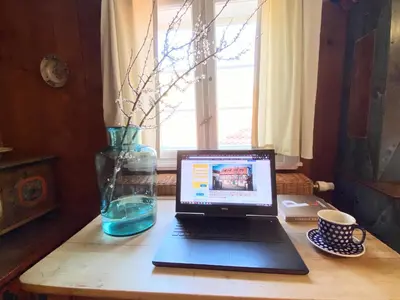 Telewizja i/lub zestaw kina domowego w obiekcie Dom Tkacza