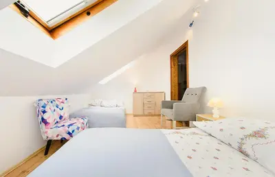 Łóżko lub łóżka w pokoju w obiekcie Apartament Milena