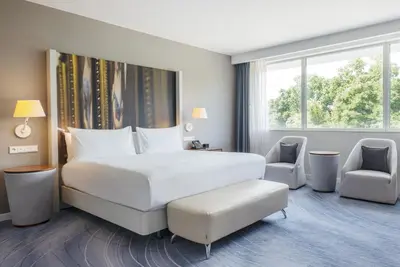 Łóżko lub łóżka w pokoju w obiekcie DoubleTree by Hilton Wroclaw