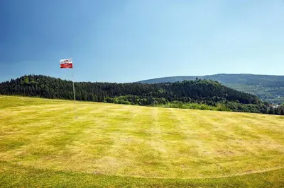 Widok na góry z tego domu w stylu alpejskim