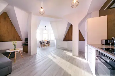 Kuchnia lub aneks kuchenny w obiekcie Apartamenty River View od WroclawApartament-pl