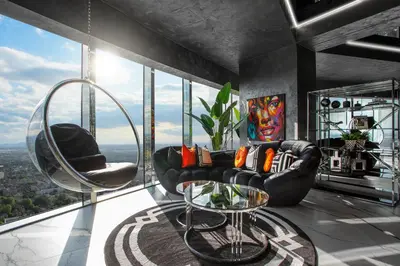 Część wypoczynkowa w obiekcie 30th+ Floor Apartments in Sky Tower