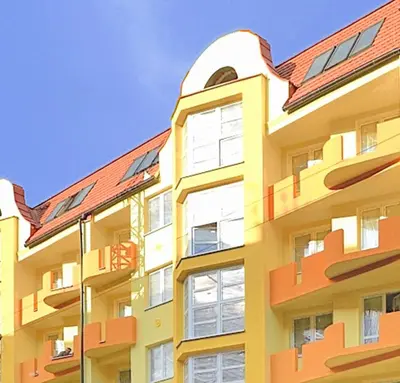 Budynek, w którym mieści się apartament