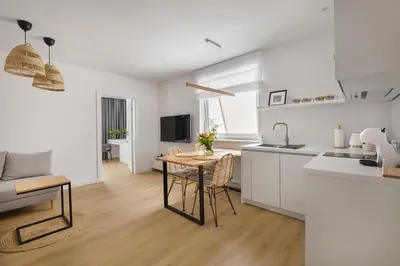 Kuchnia lub aneks kuchenny w obiekcie Apartamenty Rodzinne Zdrojowe