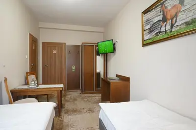 Łóżko lub łóżka w pokoju w obiekcie Hotel Alexandra