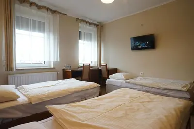 Łóżko lub łóżka w pokoju w obiekcie Hotel Alexandra