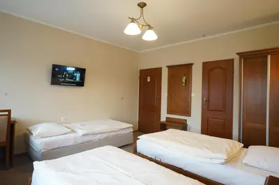 Łóżko lub łóżka w pokoju w obiekcie Hotel Alexandra