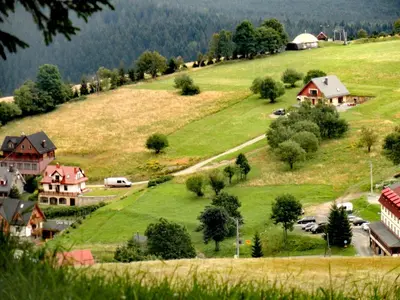 Przyroda w pobliżu tego domu w stylu alpejskim