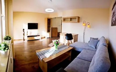 Telewizja i/lub zestaw kina domowego w obiekcie Apartament Fryderyk Premium 2