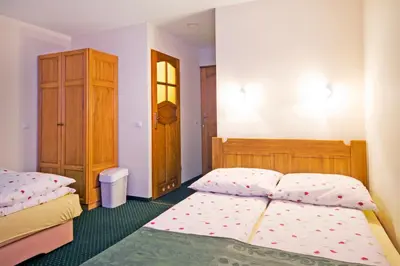 Łóżko lub łóżka w pokoju w obiekcie Willa Róż w Międzygórzu