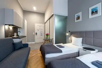 Część wypoczynkowa w obiekcie Wroclaw City Apartments