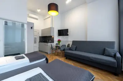 Część wypoczynkowa w obiekcie Wroclaw City Apartments