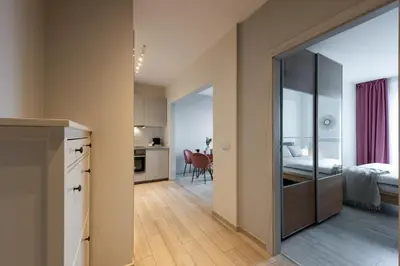 Łóżko lub łóżka w pokoju w obiekcie apartamenty-wroc Atal Towers
