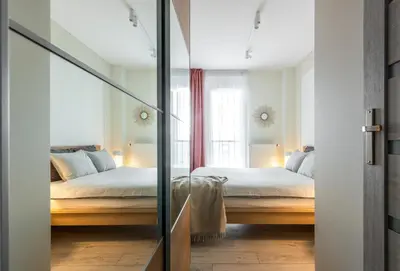 Łóżko lub łóżka w pokoju w obiekcie apartamenty-wroc Atal Towers