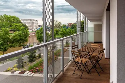 Balkon lub taras w obiekcie apartamenty-wroc Atal Towers