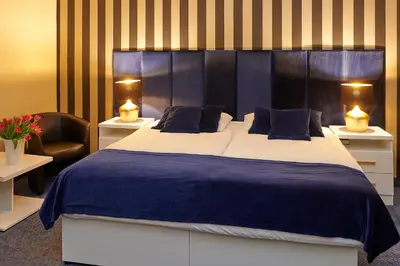Łóżko lub łóżka w pokoju w obiekcie Hotel Royal