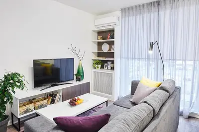 Telewizja i/lub zestaw kina domowego w obiekcie Mojito Apartments - Botanica II