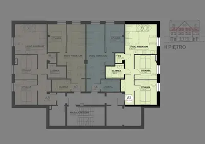 Plan piętra w obiekcie Apartamenty Zieleniec