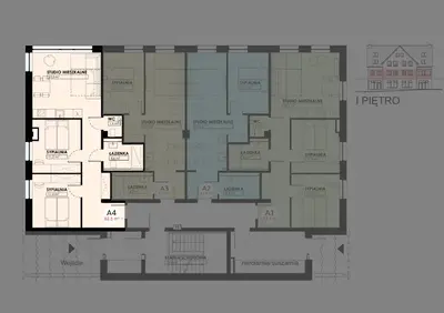 Plan piętra w obiekcie Apartamenty Zieleniec
