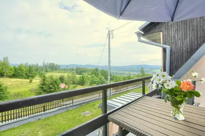 Balkon lub taras w obiekcie Apartamenty Słoneczne Wzgórze